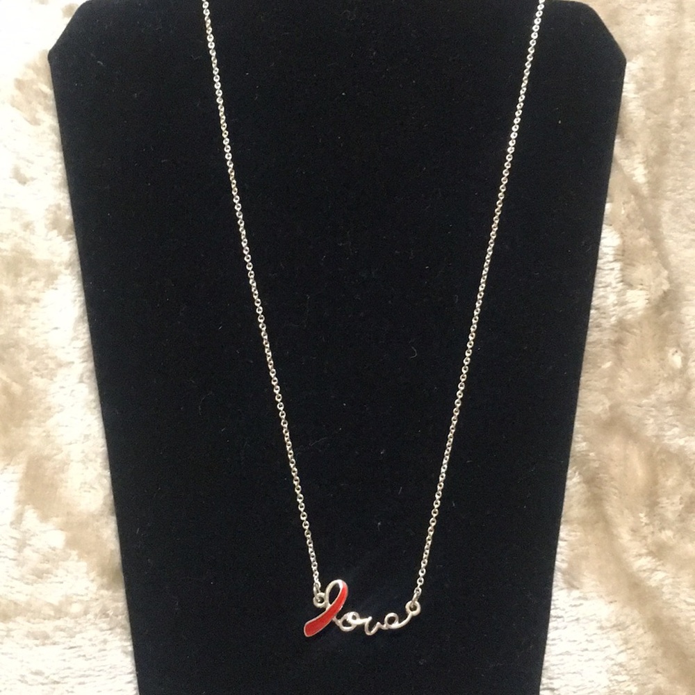 Avon Love Ribbon Breast Cancer Necklace